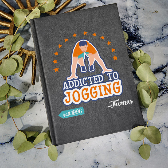 Addicted to jogging - Notizbuch A5 mit Aufdruck